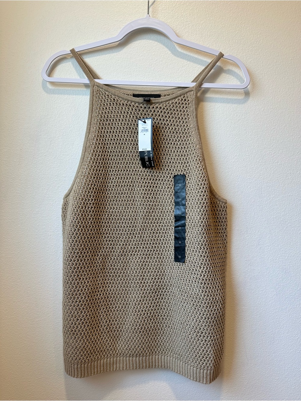 Banana Republic Tan Open-Knit Tank Top